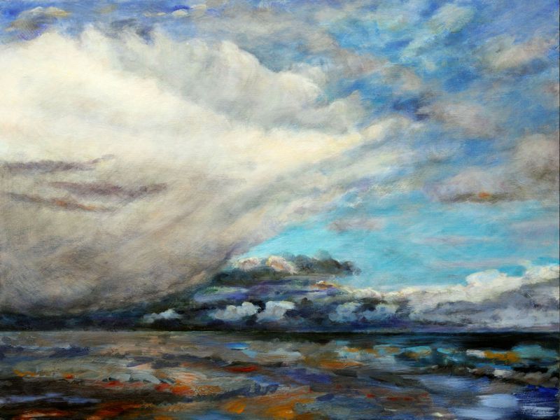 Malerei Wolken Meer Himmel