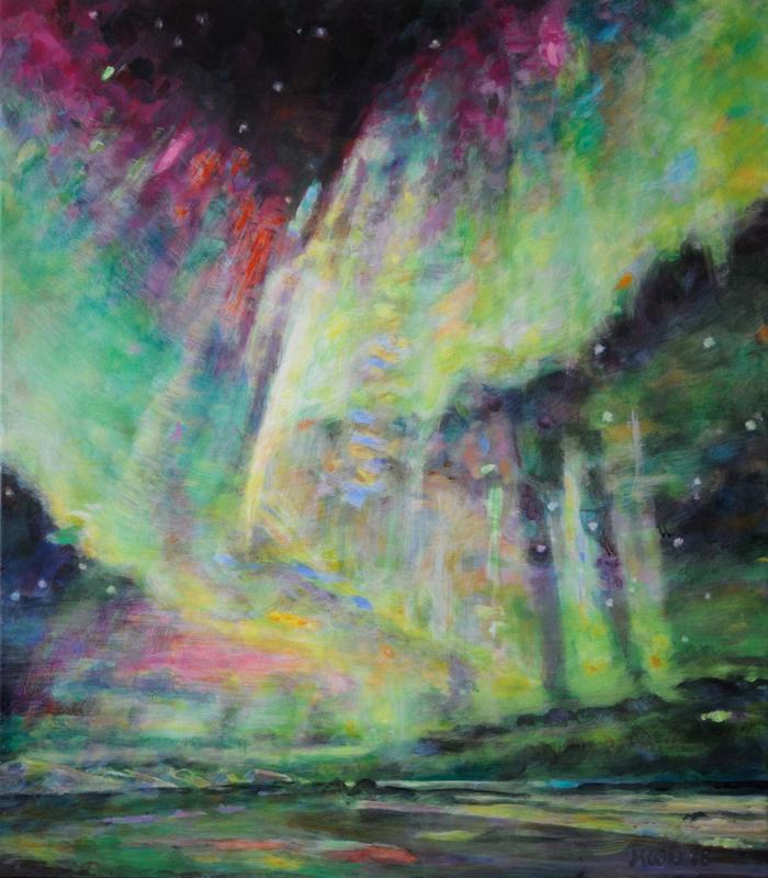 painting physics, aurora borealis, polar lights